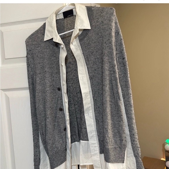 3.1 Phillip Lim Gray and White Casual Button Down Shirt - Picture 1 of 3